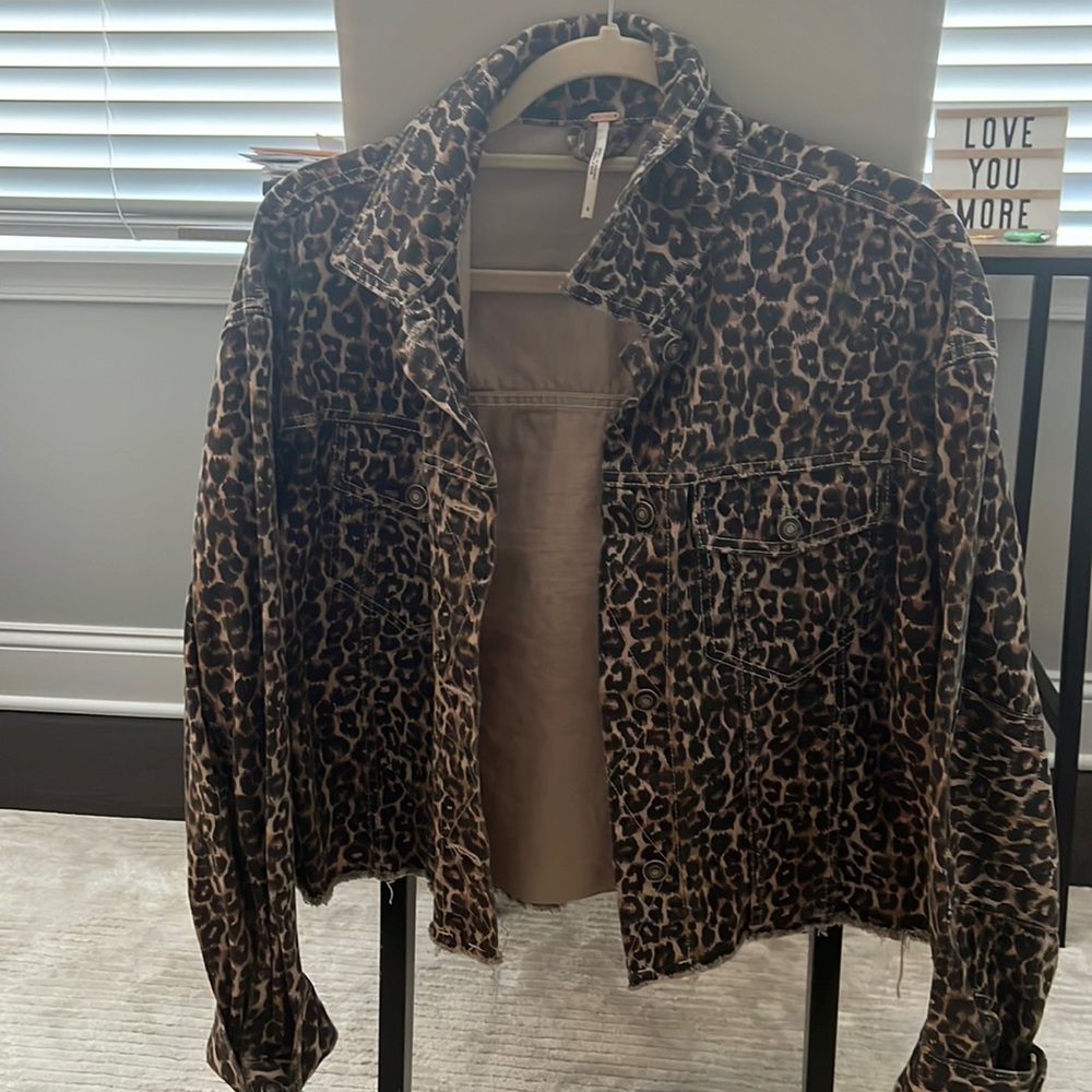 Free people cheetah print jacket